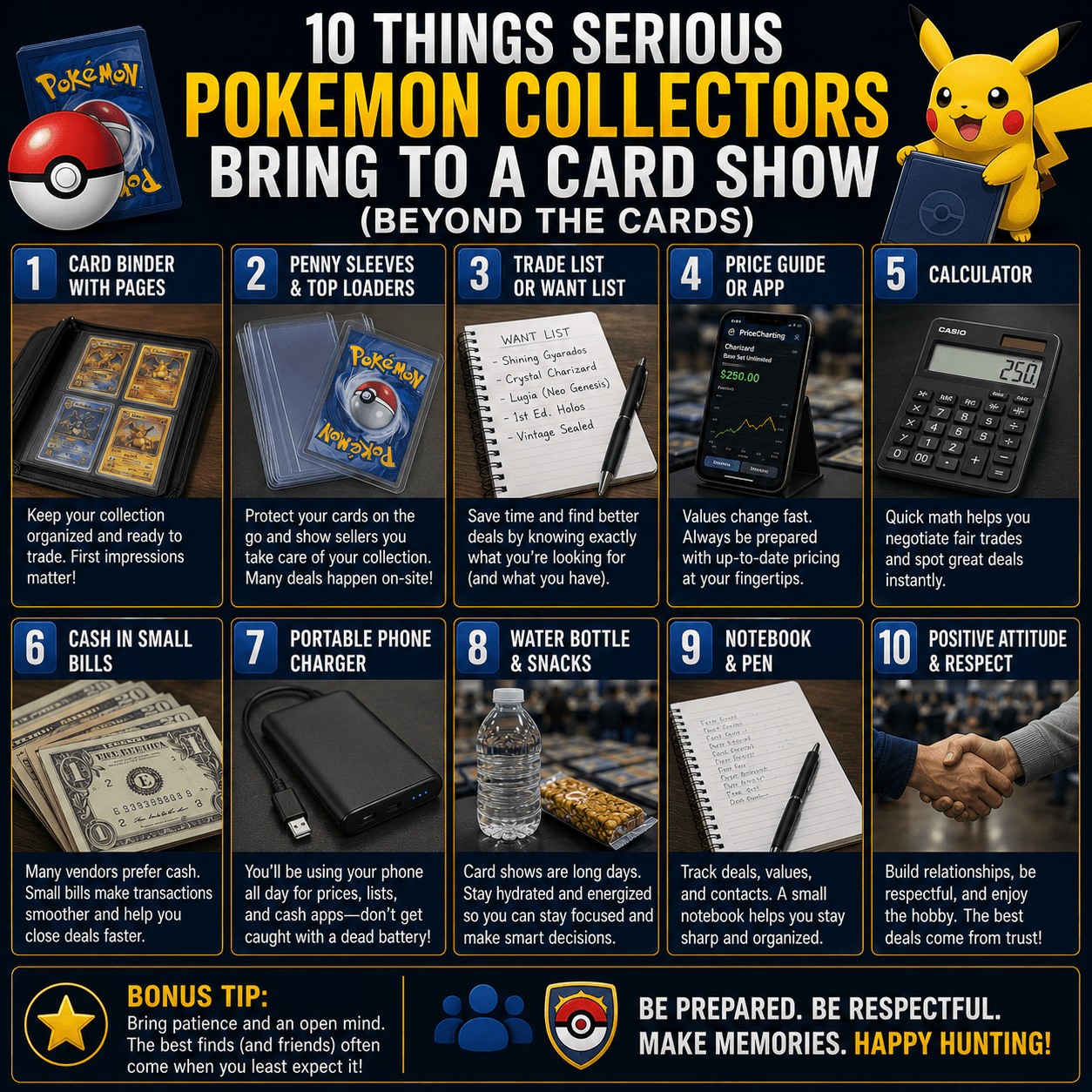 10 Things Serious Pokemon Collectors Bring to a Card Show (Beyond the Cards)
