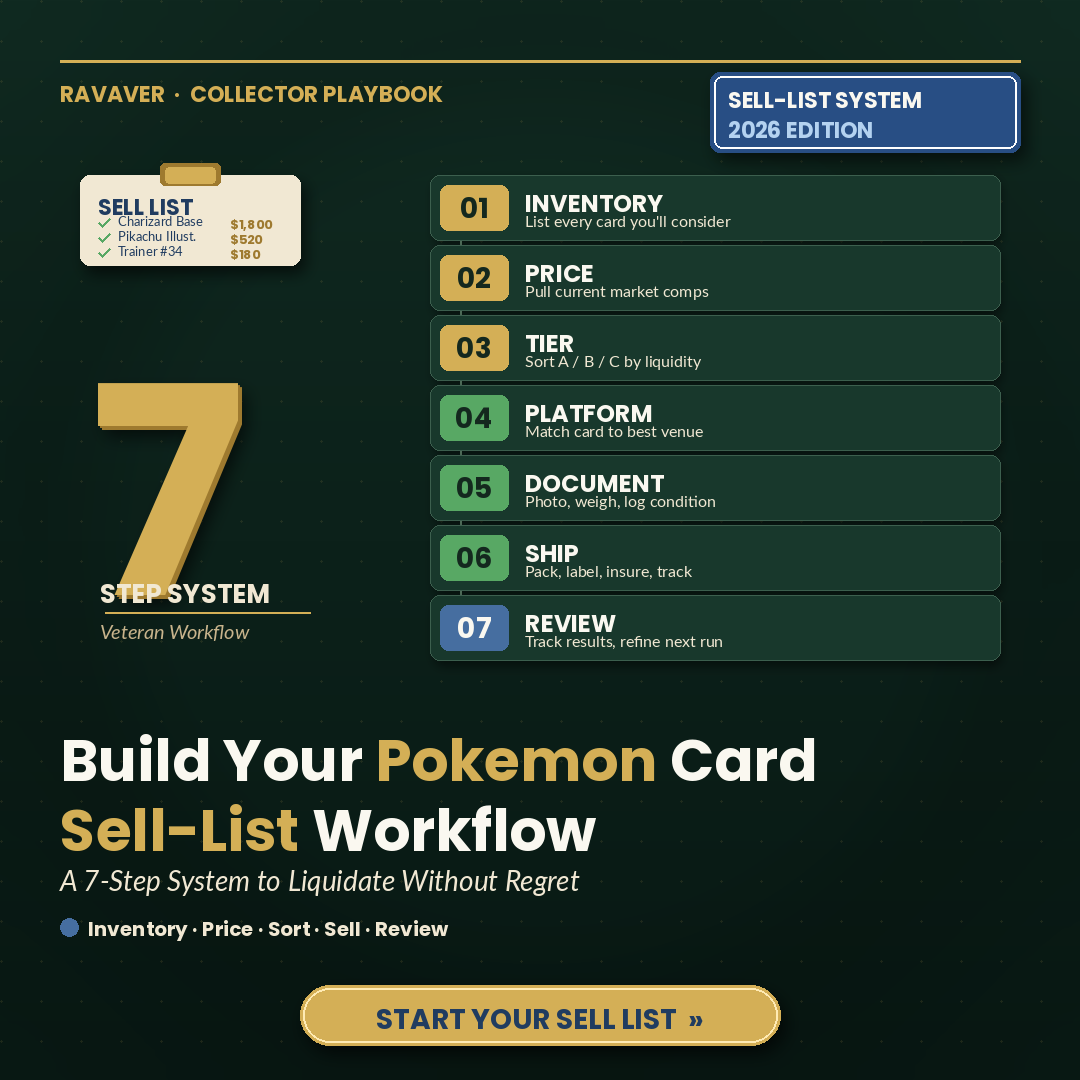 Building a Pokemon Card Sell-List Workflow: A 7-Step System Veteran Collectors Use to Liquidate Without Regret