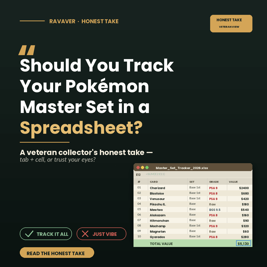 Should You Track Your Pokemon Master Set in a Spreadsheet? A Veteran Collector's Honest Take
