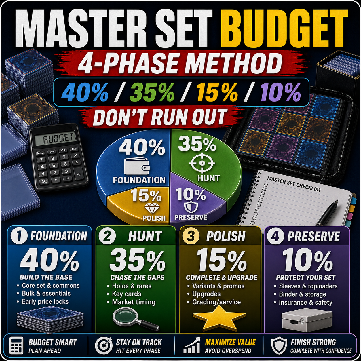 Master set budget four phase method thumbnail with Foundation Hunt Polish and Preserve allocations