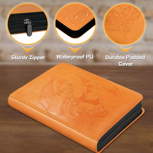 Orange Charizard Zip Binder - Fit 540 Pcs Cards - RAVAVER